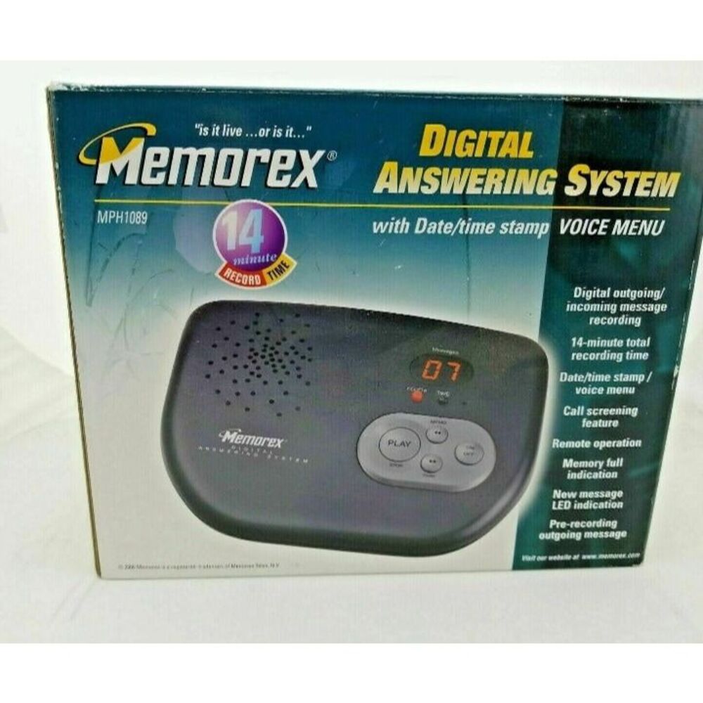 Memorex Digital Answering Machine System MPH1089 Old Stock Collectable